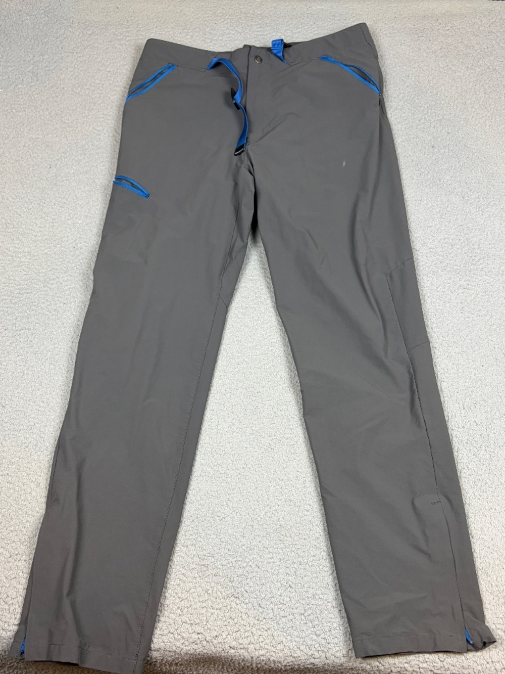 Patagonia Causey Pike Pants Mens 36x33 Gray Belted Outdoor Hiking Zip Pockets